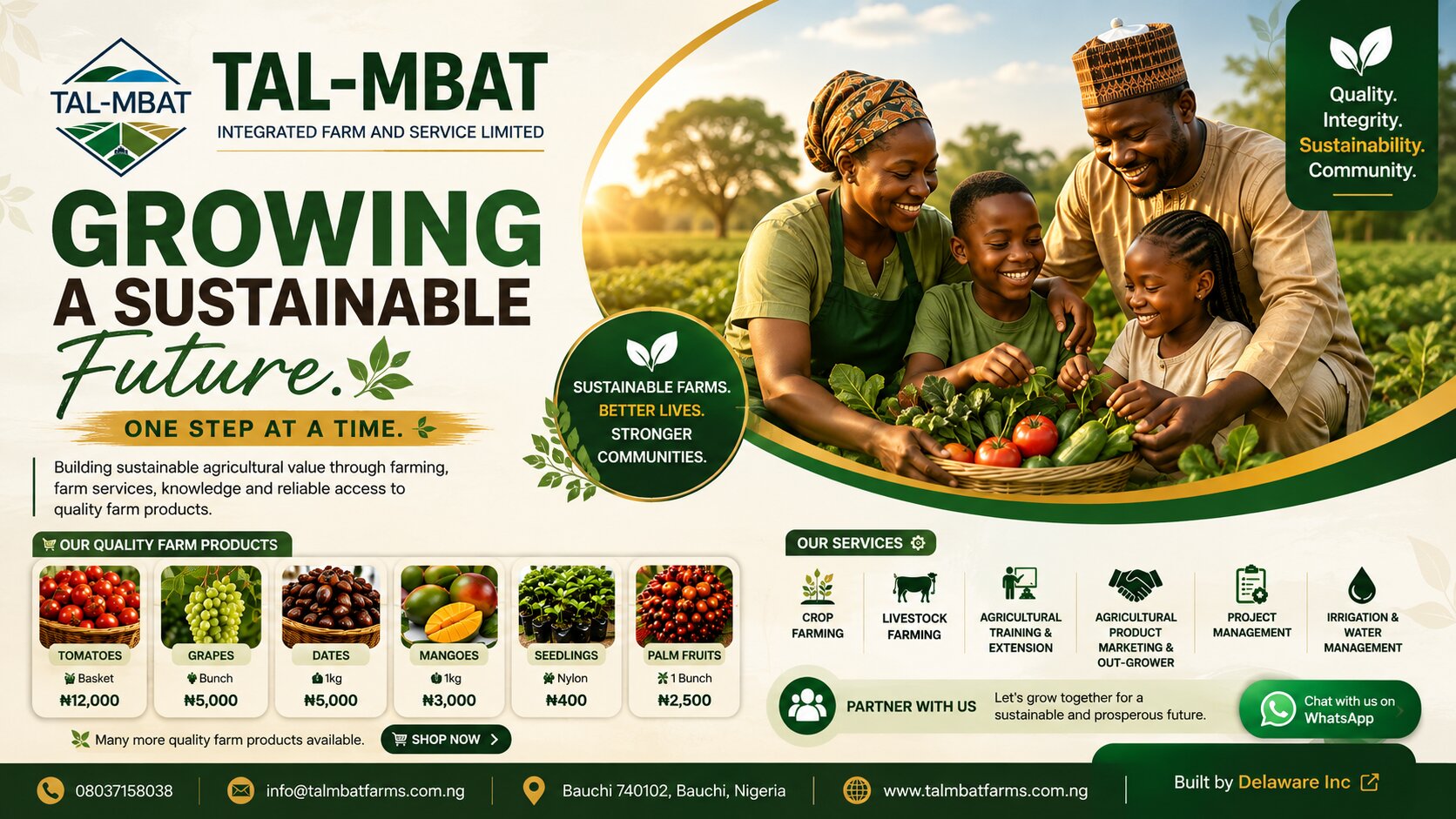Tal-Mbat Farms produce and services